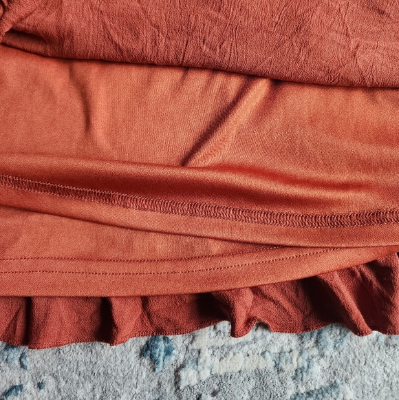 Orange Mini Ruffle Dress Size Medium - Picture 3 of 5